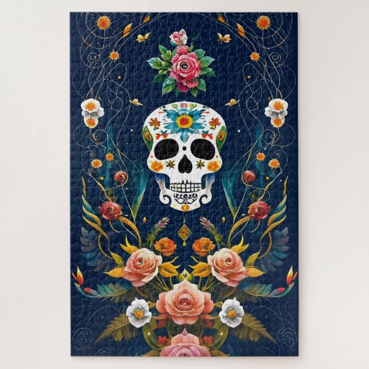 Sugar Skull Art - Vier traditie Legpuzzel (Verticaal)