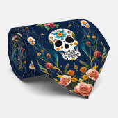 Sugar Skull Art - Vier traditie Stropdas (Opgerold)