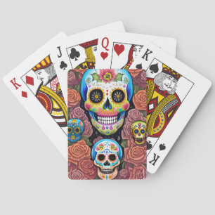 Sugar Skull Art - Vieren Dia de los Muertos Pokerkaarten