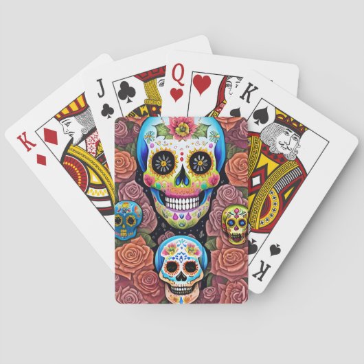Sugar Skull Art - Vieren Dia de los Muertos Pokerkaarten (Achterkant)