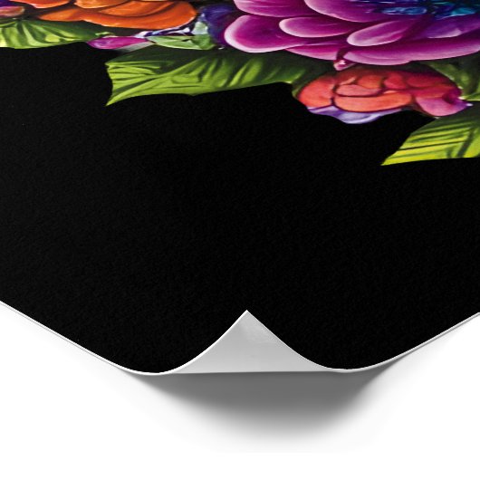 Sugar Skull Art - Vieren Dia de los Muertos Poster (Hoek)