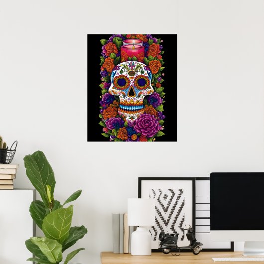Sugar Skull Art - Vieren Dia de los Muertos Poster (Thuiskantoor)