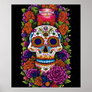 Sugar Skull Art - Vieren Dia de los Muertos Poster