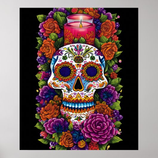 Sugar Skull Art - Vieren Dia de los Muertos Poster (Voorkant)