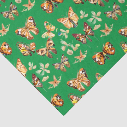 Sugar Skull Art - Vlinderpatroon (groen) Tissuepapier (Detail)