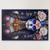 Sugar Skull Art - Vrouw in Sugar Skull Make-up Legpuzzel (Horizontaal)