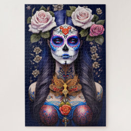 Sugar Skull Art - Vrouw in Sugar Skull Make-up Legpuzzel