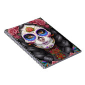 Sugar Skull Art - Vrouw in Sugar Skull Make-up Notitieboek (Rechterzijde)