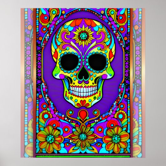 Sugar Skull Art: Waar traditie en creativiteit sam Poster (Voorkant)