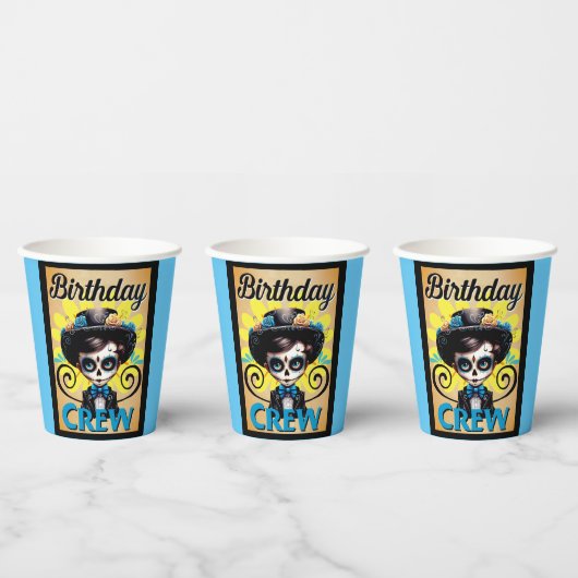Sugar Skull Birthday Boy Papieren Bekers (Multi)