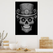 Sugar Skull Black + White Image on a Wall Poster (Keuken)