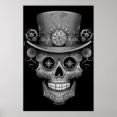 Sugar Skull Black + White Image on a Wall Poster (Voorkant)