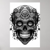 Sugar Skull Black + White Image on a Wall Poster (Voorkant)