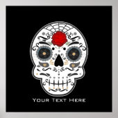 Sugar Skull Black & White Mexicaanse Wall Art-afdr Poster (Voorkant)