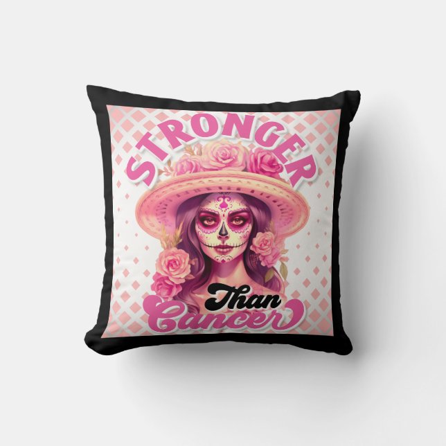 Sugar Skull Breast Cancer Awareness Sierkussen (Voorkant)