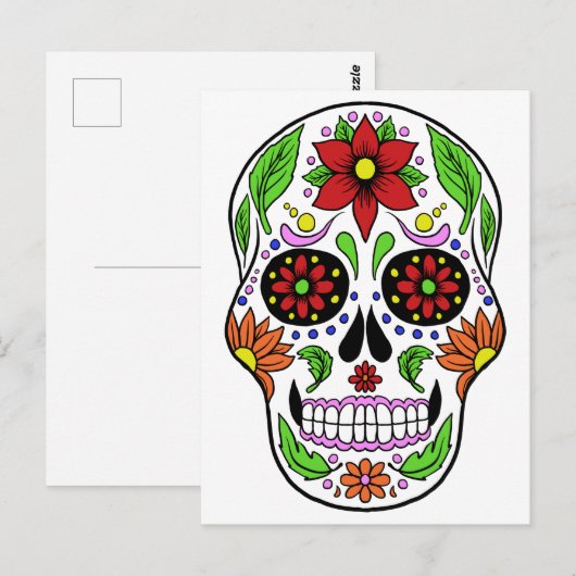 Sugar Skull-briefkaart Briefkaart (Voorkant / Achterkant)