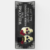 Sugar Skull bruid en bruidegom bruiloft banner (Verticaal)
