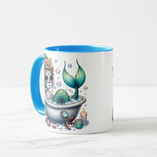 Sugar Skull Bubble Bath Mok (Voorkant links)