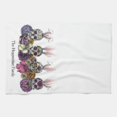 Sugar Skull Bunnies Gothic Pasen Theedoek (Horizontaal)