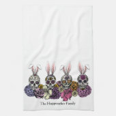 Sugar Skull Bunnies Gothic Pasen Theedoek (Verticaal)
