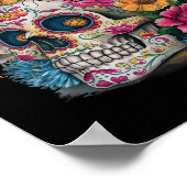 Sugar Skull Butterfly Day of Dead Halloween Dia De Poster (Hoek)