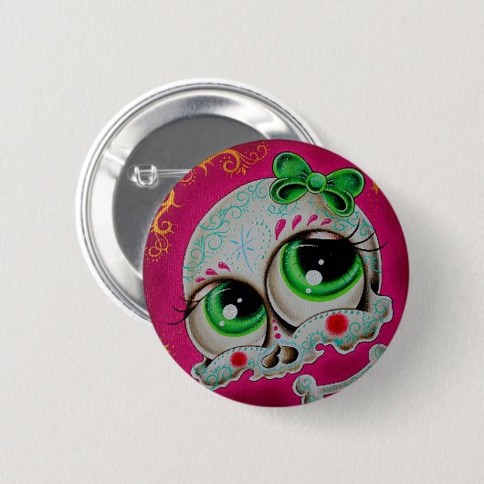 Sugar skull button (Voorkant /achterkant)