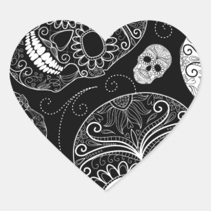 Sugar Skull BW Hart Sticker