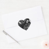 Sugar Skull BW Hart Sticker (Envelop)