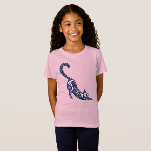 Sugar Skull Calavera Cat I T-shirt (Voorkant volledig)