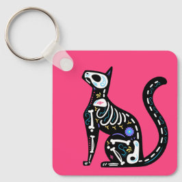 Sugar Skull Calavera Cat III Sleutelhanger