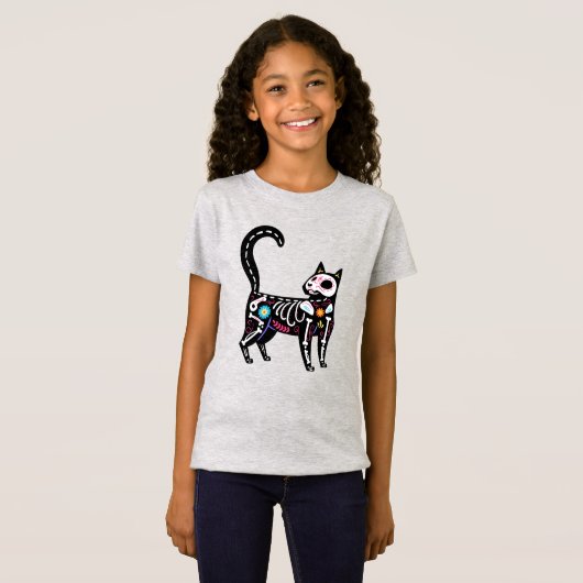 Sugar Skull Calavera Cat IV T-shirt (Voorkant volledig)