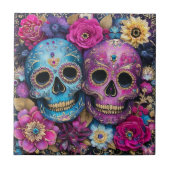 Sugar Skull Calavera Day Of The Dead Ceramic Tile Tegeltje (Voorkant)