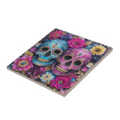 Sugar Skull Calavera Day Of The Dead Ceramic Tile Tegeltje (Zijkant)