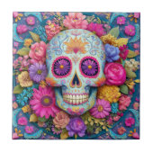 Sugar Skull Calavera Day Of The Dead Ceramic Tile Tegeltje (Voorkant)