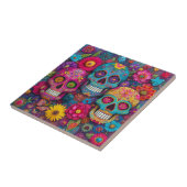 Sugar Skull Calavera Day Of The Dead Ceramic Tile Tegeltje (Zijkant)