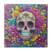 Sugar Skull Calavera Day Of The Dead Ceramic Tile Tegeltje (Voorkant)