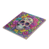 Sugar Skull Calavera Day Of The Dead Ceramic Tile Tegeltje (Zijkant)