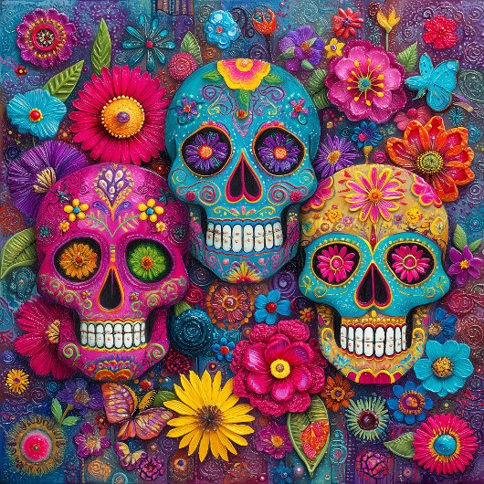 Sugar Skull Calavera Day Of The Dead Ceramic Tile Tegeltje