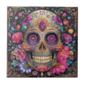 Sugar Skull Calavera Day Of The Dead Ceramic Tile Tegeltje (Voorkant)