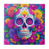 Sugar Skull Calavera Day Of The Dead Ceramic Tile Tegeltje (Voorkant)