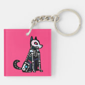 Sugar Skull Calavera Hond I Sleutelhanger (Achterkant)