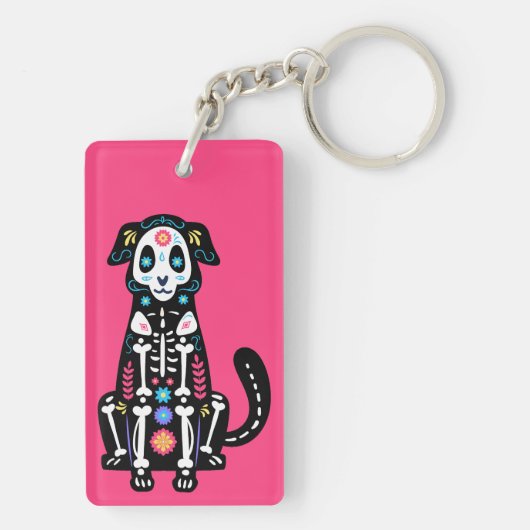 Sugar Skull Calavera Hond IV Sleutelhanger (achterkant)