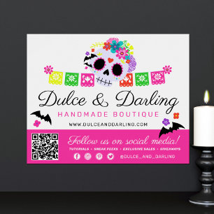Sugar Skull Calavera Papel Picado Marketing Promo Poster
