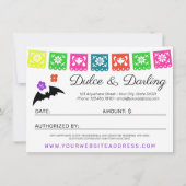 Sugar Skull Calavera Vleermuizen Cadeaubon Kaart (Achterkant)