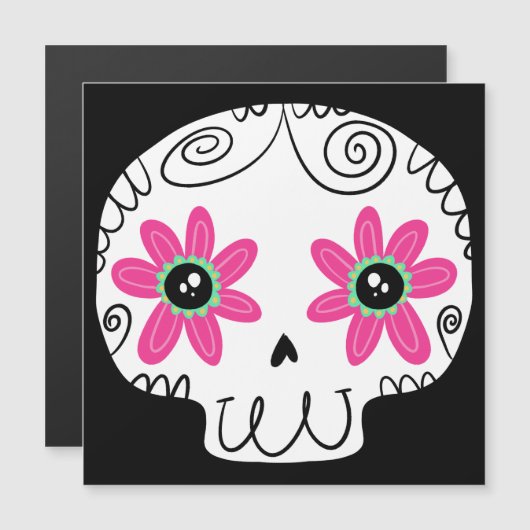 Sugar Skull Calaverita Dag van de Dode Sleutelhang (Voorkant / Achterkant)