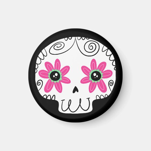 Sugar Skull Calaverita Dag van de Dode Sleutelhang Magneet (Voorkant)