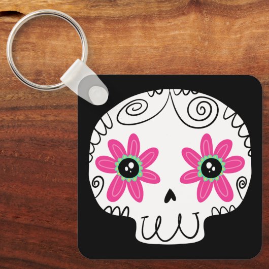 Sugar Skull Calaverita Dag van de Dode Sleutelhang Sleutelhanger (Voorkant)