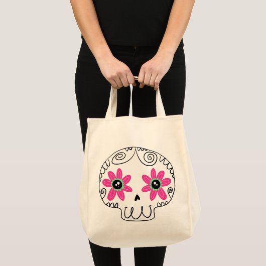 Sugar Skull Calaverita Dag van de Dode Sleutelhang Tote Bag (Voorkant (product))