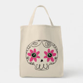 Sugar Skull Calaverita Dag van de Dode Sleutelhang Tote Bag (Achterkant)