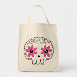 Sugar Skull Calaverita Dag van de Dode Sleutelhang Tote Bag